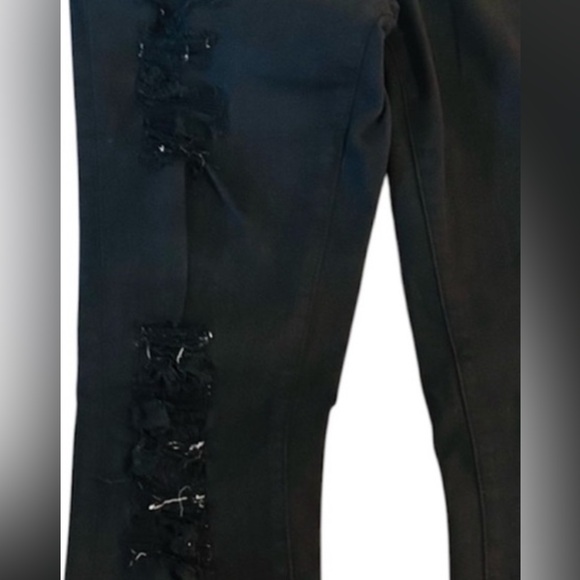 FRAME Denim black skinny jeans Jeanne distressed NWOT, size 26 - Picture 4 of 4